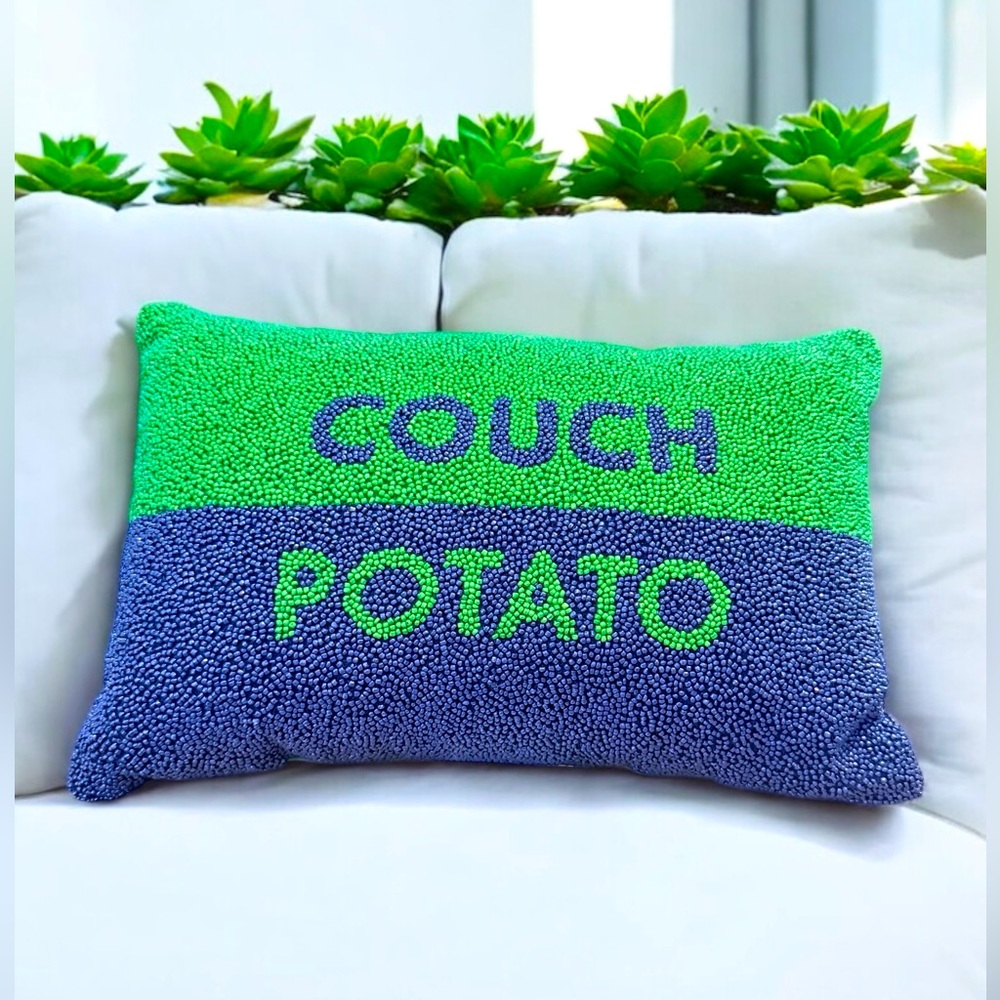 Kate Spade X Target ~ Green and Blue Couch Potato Pillow